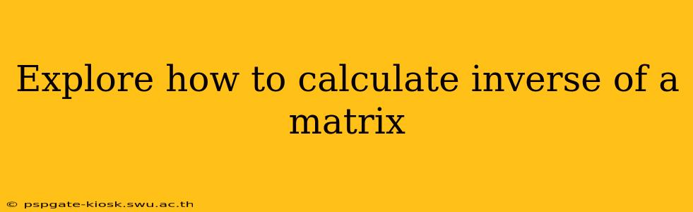 Explore how to calculate inverse of a matrix