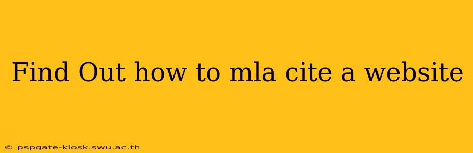 Find Out how to mla cite a website